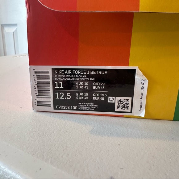 Nike Air Force 1 Low Be True in White/Multi-Color - Picture 13 of 14